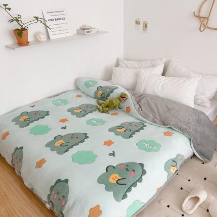 91家纺网 家纺一手货源 找家纺 （总）兄弟坊   2021新款保暖雪花绒印花单被套