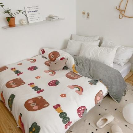 91家纺网 家纺一手货源 找家纺 （总）兄弟坊   2021新款保暖雪花绒印花单被套