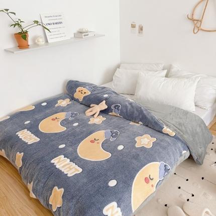 91家纺网 家纺一手货源 找家纺 兄弟坊 2021新款保暖雪花绒印花单被套 晚安-1