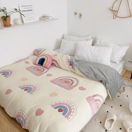 91家纺网 家纺一手货源 找家纺 （总）兄弟坊   2021新款保暖雪花绒印花单被套