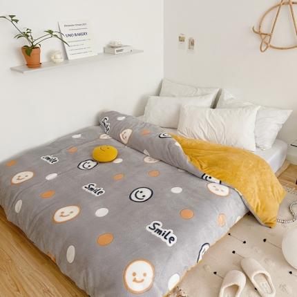 91家纺网 家纺一手货源 找家纺 兄弟坊 2021新款保暖雪花绒印花单被套 自由家-1