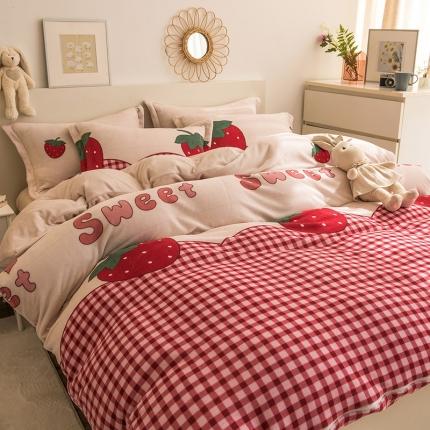 91家纺网 家纺一手货源 找家纺 （总）丝羽坊 2021专版花型 直播供货双面牛奶绒印花四件套