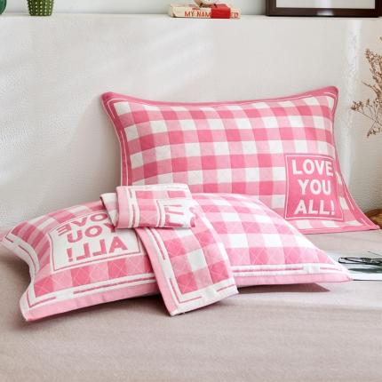 91家纺网 家纺一手货源 找家纺 （总）朴尔2021新款全棉三层纱布定位枕巾52*78cm一对