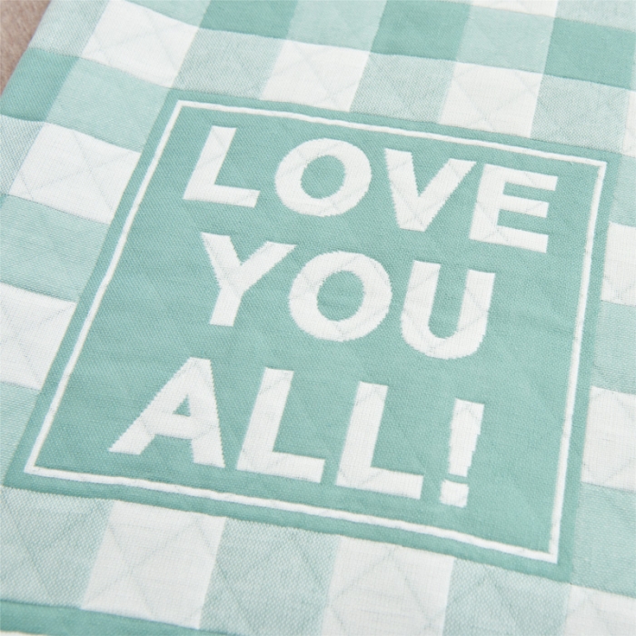 91家纺网 家纺一手货源 找家纺 朴尔2021全棉三层纱布定位枕巾52*78cm一对爱情方格绿