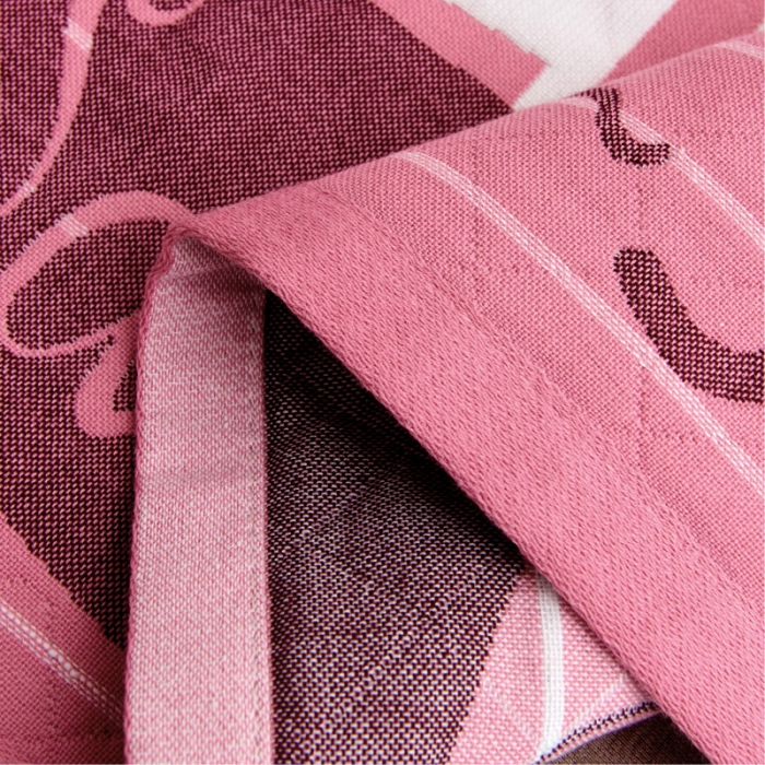 91家纺网 家纺一手货源 找家纺 朴尔2021新款全棉三层纱布定位枕巾52*78cm一对航行粉