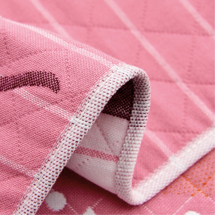 91家纺网 家纺一手货源 找家纺 朴尔2021新款全棉三层纱布定位枕巾52*78cm一对航行粉