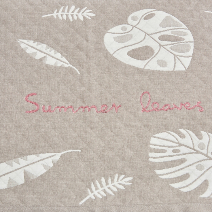 91家纺网 家纺一手货源 找家纺 朴尔2021全棉三层纱布定位枕巾52*78cm一对夏日芭蕉灰