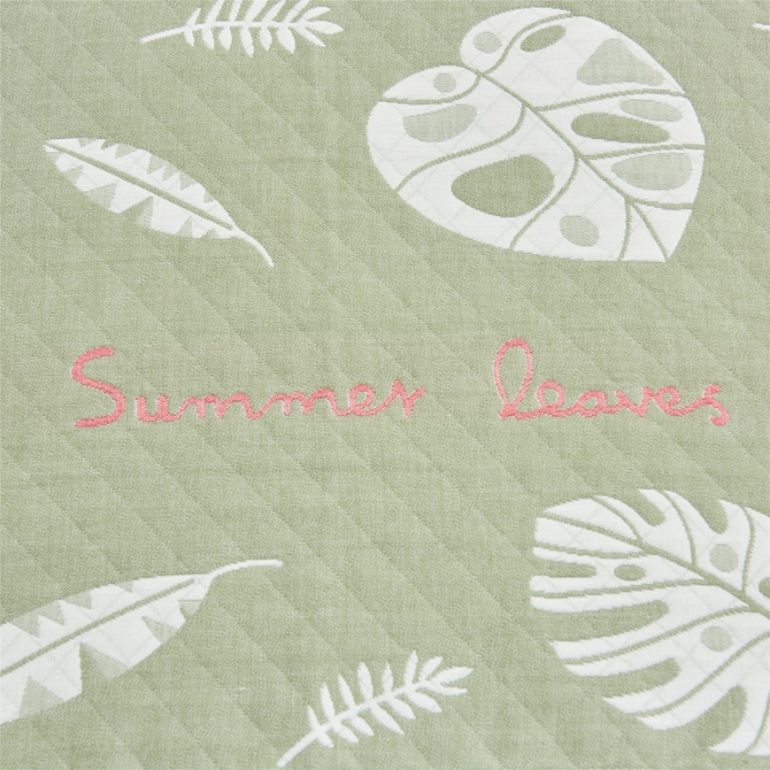 91家纺网 家纺一手货源 找家纺 朴尔2021全棉三层纱布定位枕巾52*78cm一对夏日芭蕉绿