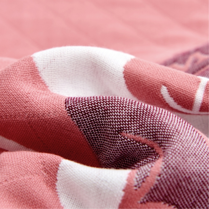 91家纺网 家纺一手货源 找家纺 朴尔2021全棉三层纱布定位枕巾52*78cm一对阳光熊-粉