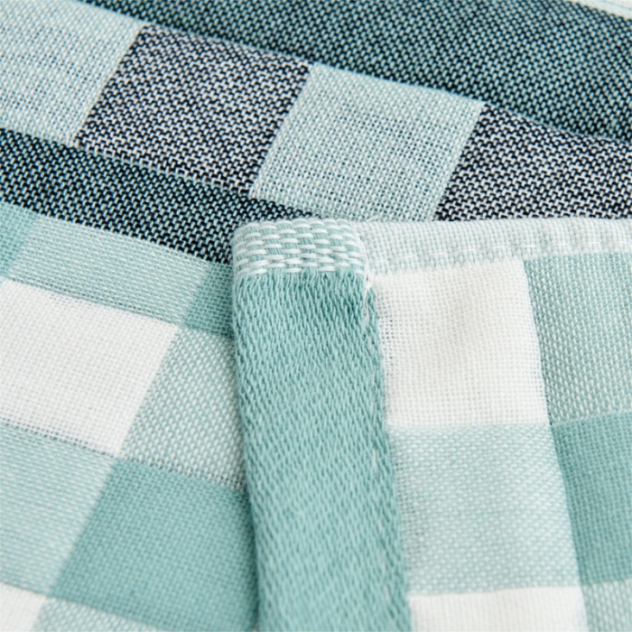 91家纺网 家纺一手货源 找家纺 朴尔2021新款全棉三层纱布定位枕巾52*78cm一对云朵绿