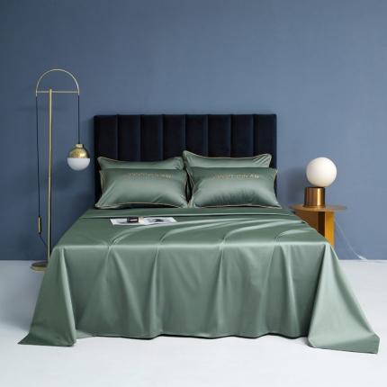 91家纺网 家纺一手货源 找家纺 慕色 2021新款全棉纯色迪卡系列单床单 迪卡-莺茶绿