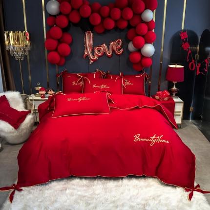 91家纺网 家纺一手货源 找家纺 （总)DC 2024新款60支全棉纯棉婚庆四件套