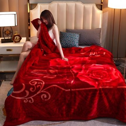 凤凰林毛毯 2021新款拉舍尔毛毯293大红