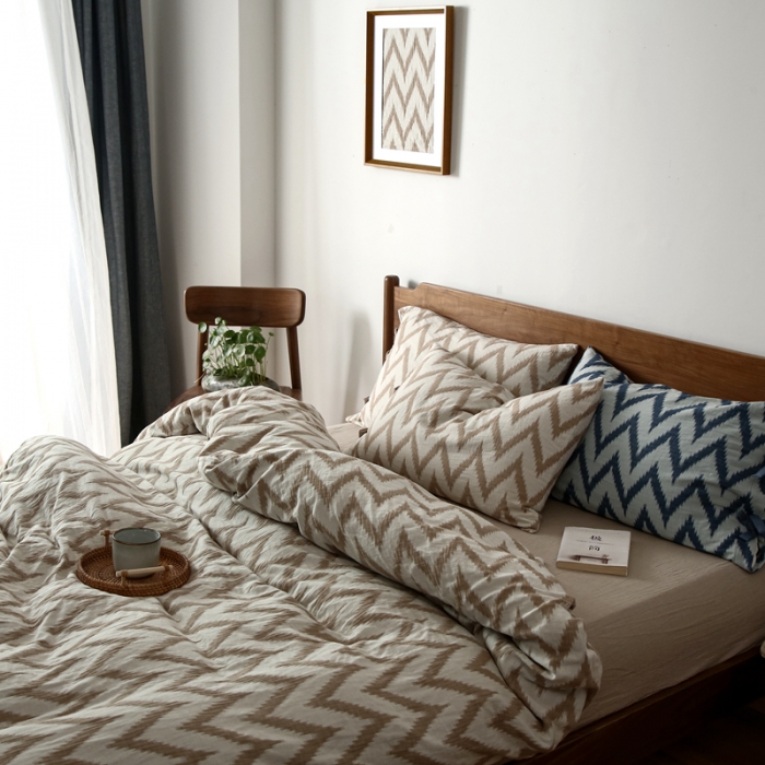 91家纺网 家纺一手货源 找家纺 安莱生活2021新款双层纱海澜大提花蝴蝶结工艺款四件套海澜米