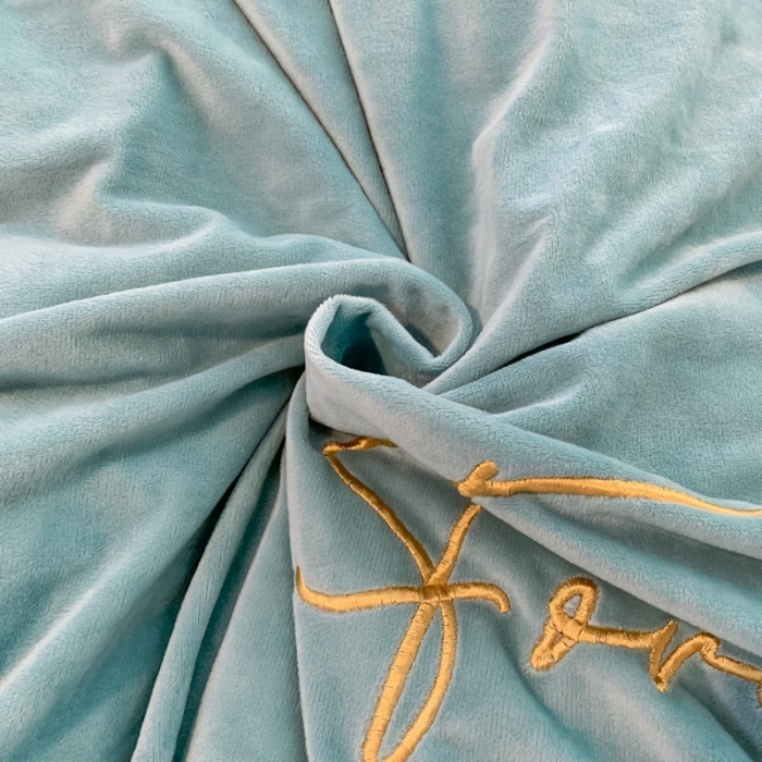 91家纺网 家纺一手货源 找家纺 上尚居 2021新款加厚韩版水晶绒宝宝绒四件套 艾丽丝豆绿