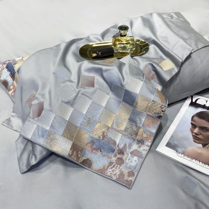 91家纺网 家纺一手货源 找家纺 （总）魅都 新款爱玛印象100s阿克苏长绒棉刺绣四件套