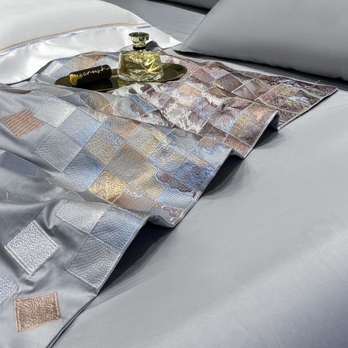 91家纺网 家纺一手货源 找家纺 （总）魅都 新款爱玛印象100s阿克苏长绒棉刺绣四件套