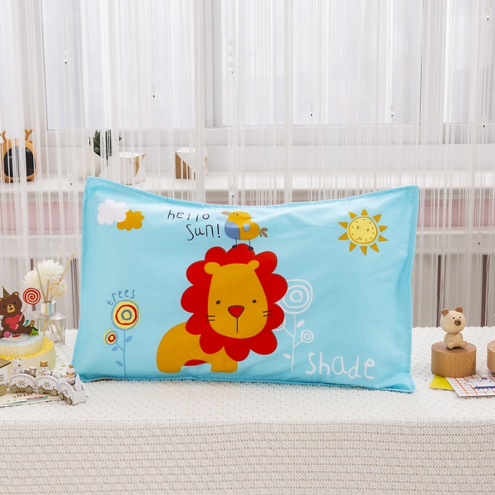 91家纺网 家纺一手货源 找家纺 吉咪兔家纺 2022新款13372纯棉卡通定位枕套 丛林狮子