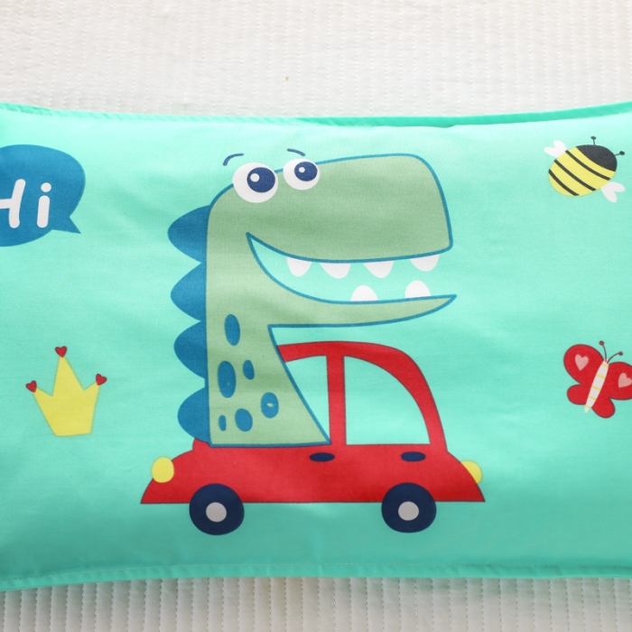91家纺网 家纺一手货源 找家纺 吉咪兔家纺 2022新款13372纯棉卡通定位枕套 汽车恐龙