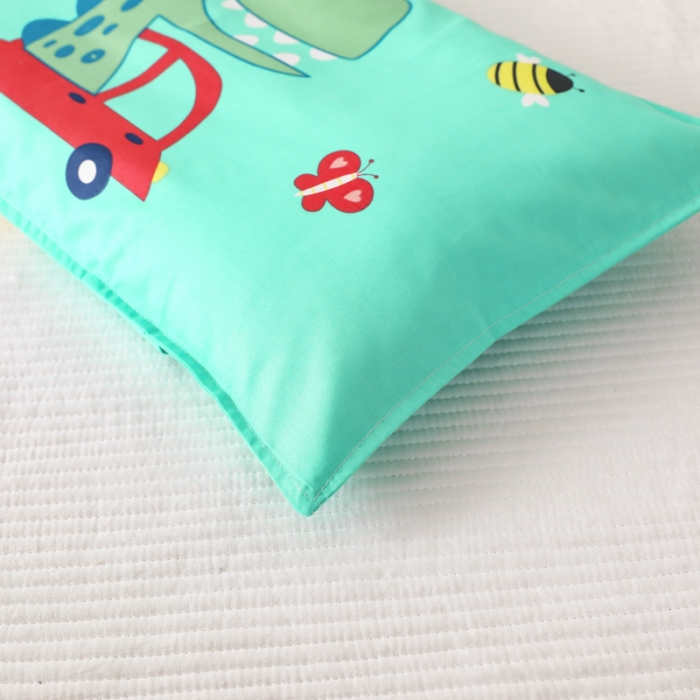 91家纺网 家纺一手货源 找家纺 吉咪兔家纺 2022新款13372纯棉卡通定位枕套 汽车恐龙