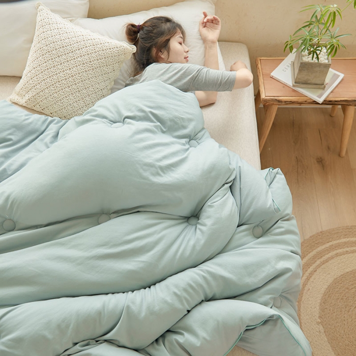 91家纺网 家纺一手货源 找家纺 VIP被业 2021新款云绒棉冬被 水绿色