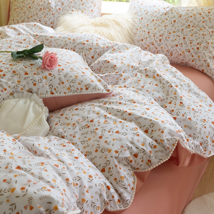 91家纺网 家纺一手货源 找家纺 （总）千朵2021新款13372活性印花花边款四件套