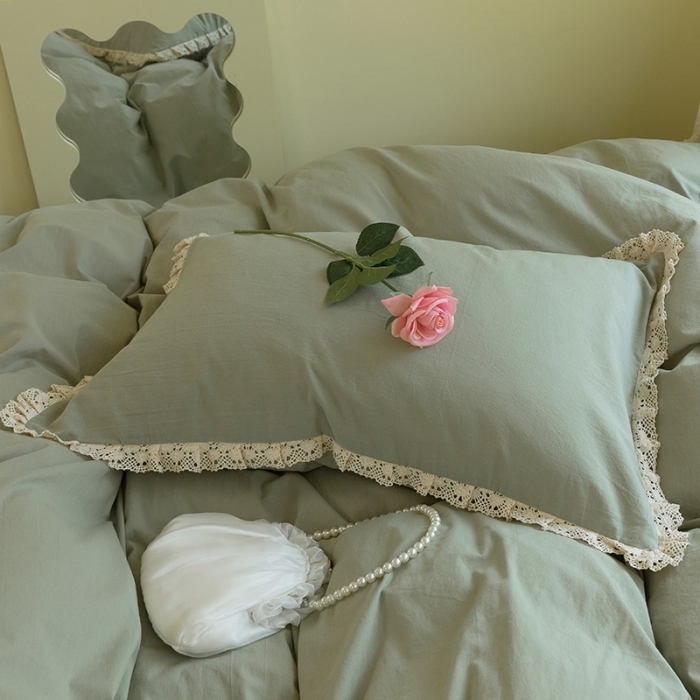 91家纺网 家纺一手货源 找家纺 （总）千朵2021新款纯色带边款四件套