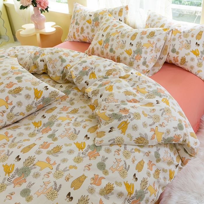 91家纺网 家纺一手货源 找家纺 （总）千朵2021新款水洗棉款四件套