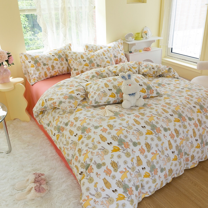 91家纺网 家纺一手货源 找家纺 （总）千朵2021新款水洗棉款四件套