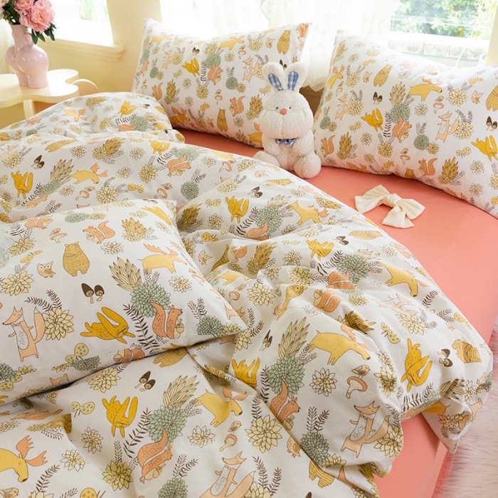 91家纺网 家纺一手货源 找家纺 （总）千朵2021新款水洗棉款四件套