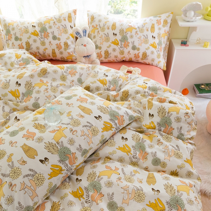 91家纺网 家纺一手货源 找家纺 （总）千朵2021新款水洗棉款四件套