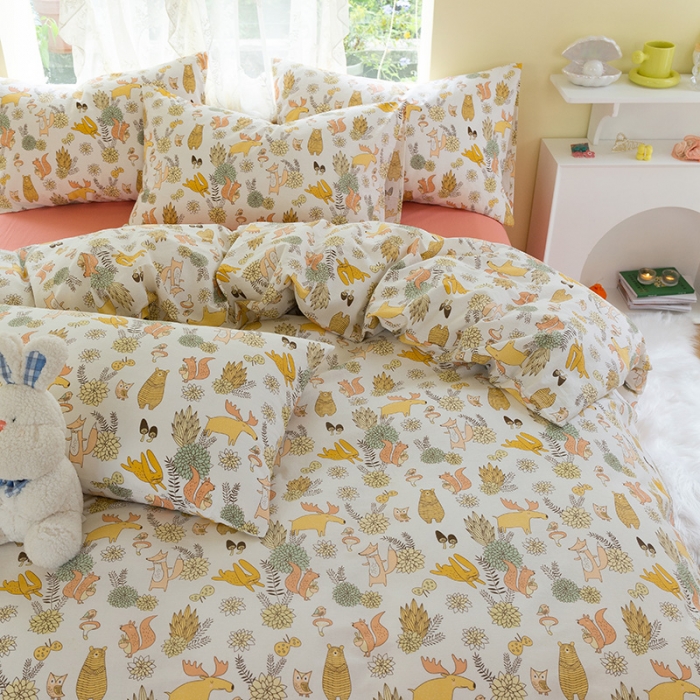 91家纺网 家纺一手货源 找家纺 （总）千朵2021新款水洗棉款四件套