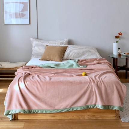 91家纺网 家纺一手货源 找家纺 总）直播爆款 AB牛奶绒复合毯  加厚毛毯