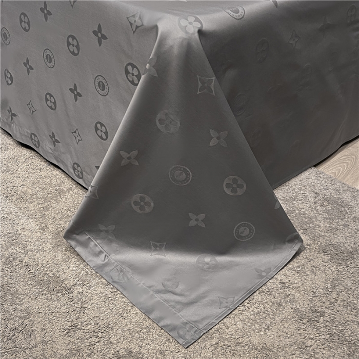 91家纺网 家纺一手货源 找家纺 品乐  2023新款全棉刺绣提花四件套 时尚灰