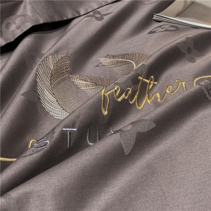 91家纺网 家纺一手货源 找家纺 品乐 2023新款长绒棉提花刺绣单枕套（宽边） 时尚咖