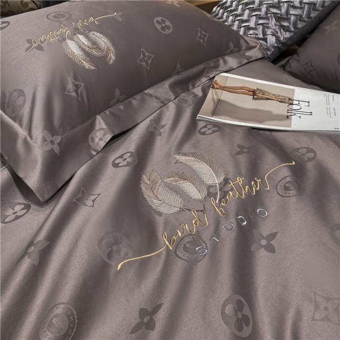 91家纺网 家纺一手货源 找家纺 品乐 2023新款长绒棉提花刺绣单枕套（宽边） 时尚咖