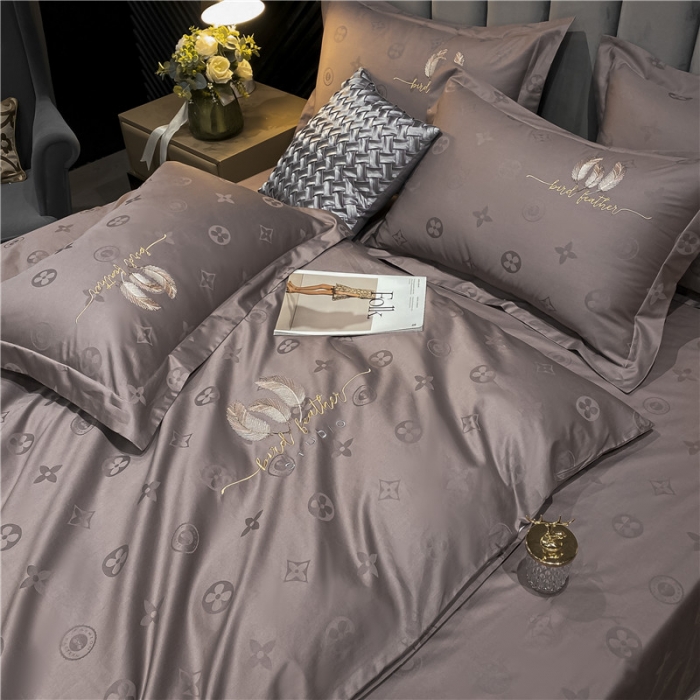 91家纺网 家纺一手货源 找家纺 品乐 2023新款长绒棉提花刺绣单枕套（宽边） 时尚咖