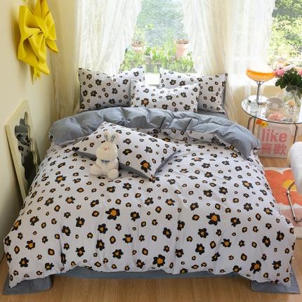 91家纺网 家纺一手货源 找家纺 千朵2021新款13372活性印花款四件套 暖暖