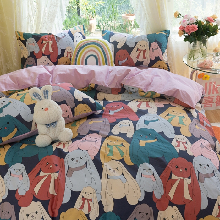 91家纺网 家纺一手货源 找家纺 （总）千朵2021新款13372活性印花款四件套