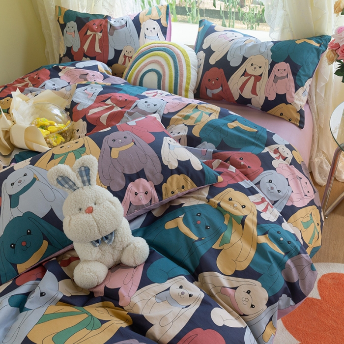 91家纺网 家纺一手货源 找家纺 （总）千朵2021新款13372活性印花款四件套