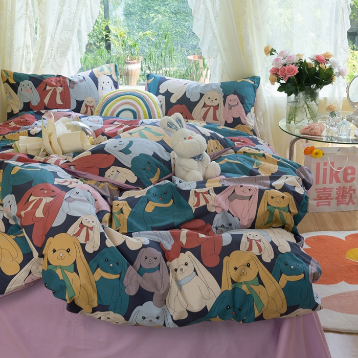 91家纺网 家纺一手货源 找家纺 （总）千朵2021新款13372活性印花款四件套