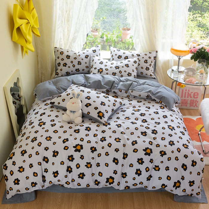 91家纺网 家纺一手货源 找家纺 千朵2021新款13372活性印花款四件套 暖暖