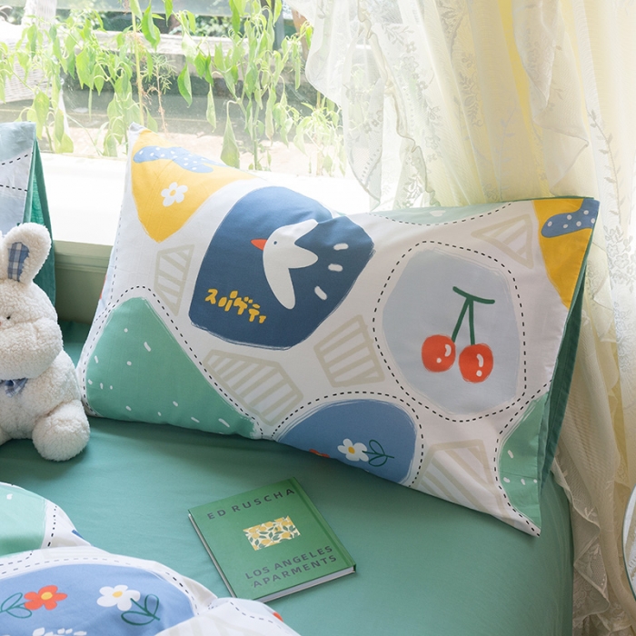 91家纺网 家纺一手货源 找家纺 千朵2021新款13372活性印花款四件套 小飞鸽