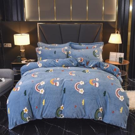 91家纺网 家纺一手货源 找家纺 （总）锦罗绣 2021新款牛奶绒印花四件套