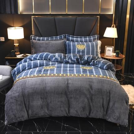 91家纺网 家纺一手货源 找家纺 （总）锦罗绣 2021新款牛奶绒印花四件套