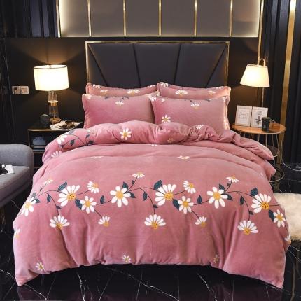 91家纺网 家纺一手货源 找家纺 （总）锦罗绣 2021新款牛奶绒印花四件套