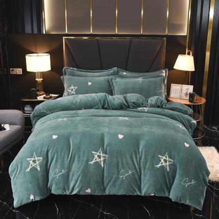 91家纺网 家纺一手货源 找家纺 （总）锦罗绣 2021新款牛奶绒印花四件套