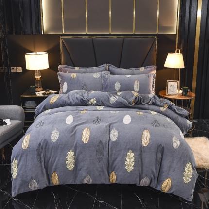 91家纺网 家纺一手货源 找家纺 （总）锦罗绣 2021新款牛奶绒印花四件套