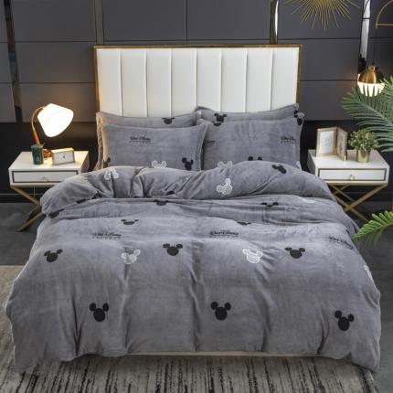 91家纺网 家纺一手货源 找家纺 （总）锦罗绣 2021新款牛奶绒印花四件套