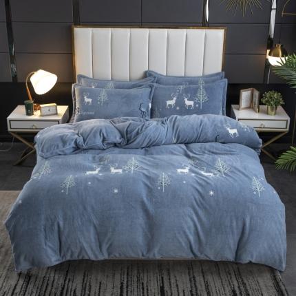 91家纺网 家纺一手货源 找家纺 （总）锦罗绣 2021新款牛奶绒印花四件套